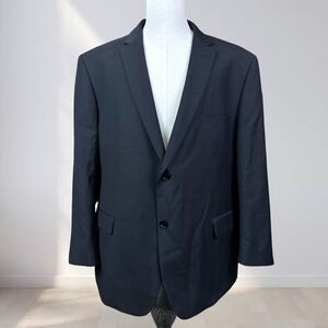 Mantoni Super 140s Wool Blazer Men 50R Black Wrinkle Resistant Suit Jacket Italy